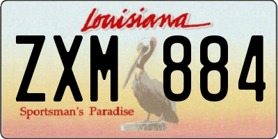 LA license plate ZXM884