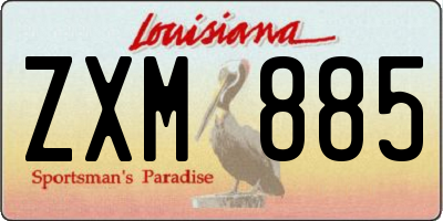 LA license plate ZXM885