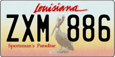 LA license plate ZXM886