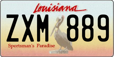 LA license plate ZXM889