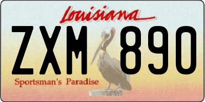 LA license plate ZXM890