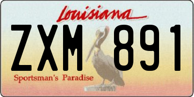 LA license plate ZXM891