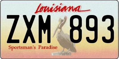 LA license plate ZXM893