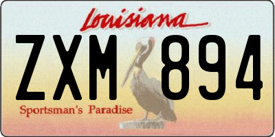 LA license plate ZXM894