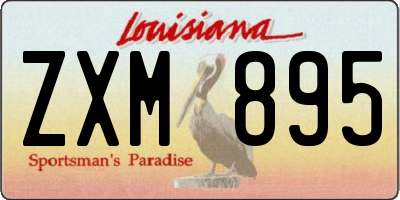 LA license plate ZXM895