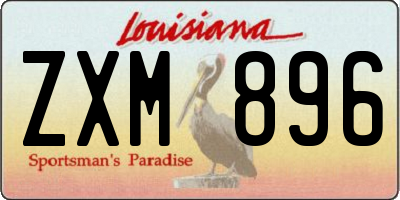 LA license plate ZXM896