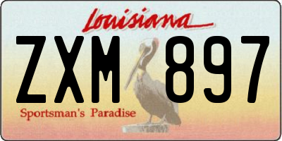 LA license plate ZXM897