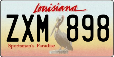 LA license plate ZXM898