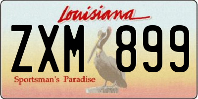 LA license plate ZXM899