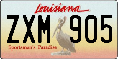 LA license plate ZXM905