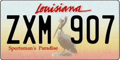 LA license plate ZXM907