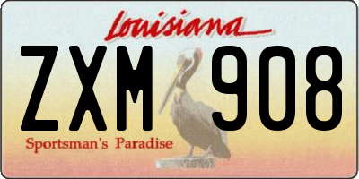 LA license plate ZXM908