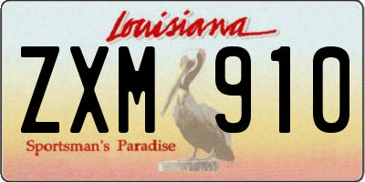 LA license plate ZXM910
