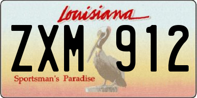 LA license plate ZXM912