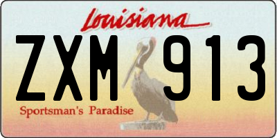 LA license plate ZXM913
