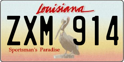 LA license plate ZXM914