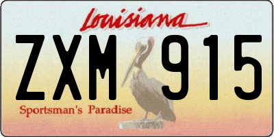 LA license plate ZXM915