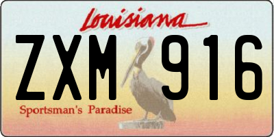 LA license plate ZXM916