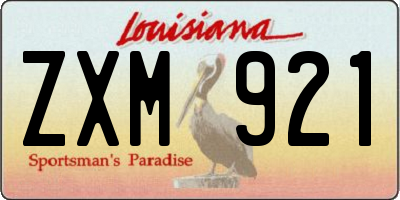 LA license plate ZXM921