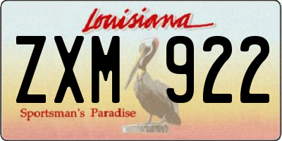 LA license plate ZXM922