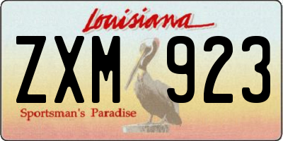 LA license plate ZXM923