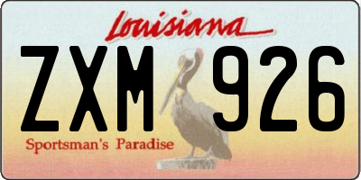 LA license plate ZXM926