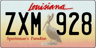 LA license plate ZXM928