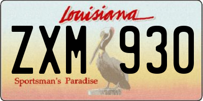 LA license plate ZXM930