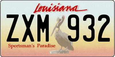 LA license plate ZXM932