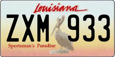 LA license plate ZXM933