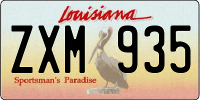 LA license plate ZXM935