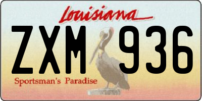 LA license plate ZXM936