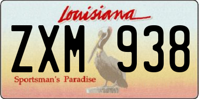 LA license plate ZXM938