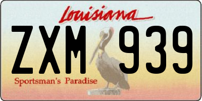 LA license plate ZXM939