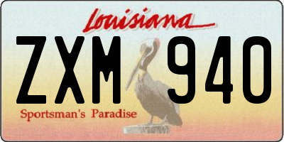 LA license plate ZXM940