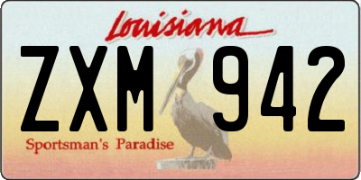 LA license plate ZXM942