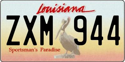 LA license plate ZXM944