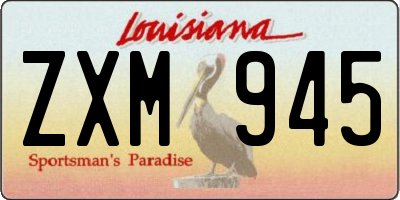 LA license plate ZXM945