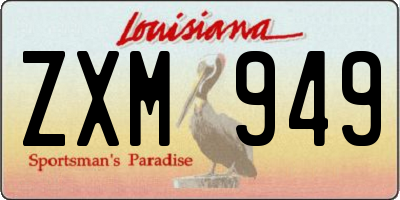 LA license plate ZXM949