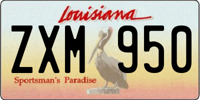LA license plate ZXM950
