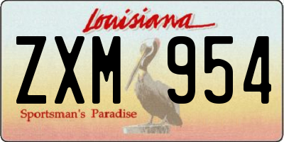 LA license plate ZXM954