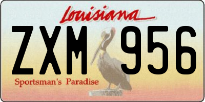LA license plate ZXM956