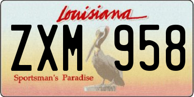 LA license plate ZXM958