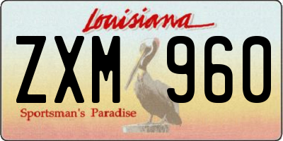 LA license plate ZXM960