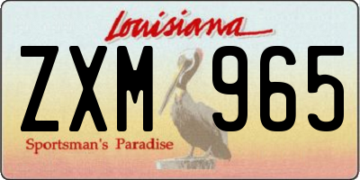 LA license plate ZXM965