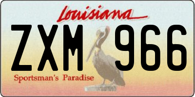 LA license plate ZXM966