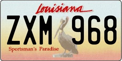 LA license plate ZXM968