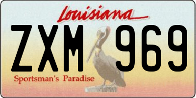 LA license plate ZXM969