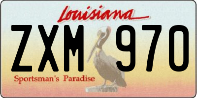 LA license plate ZXM970