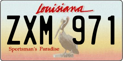 LA license plate ZXM971